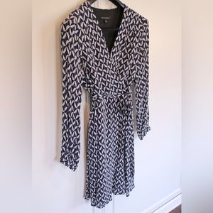 Elegant Banana Republic Faux Wrap, Tie Waist, Draped Flowy Dress